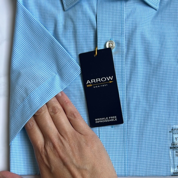 NWT Arrow Short Sleeve Button Up - Sz 17 1/2 (XL) - Picture 6 of 10